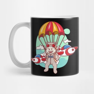 cute illustration of skydiving Mug